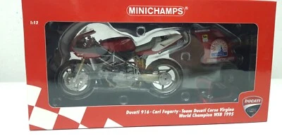 1/12 DUCATI 916  WSB 1995 World Champion - C. Fogarty - MINICHAMPS - Immagine 1 di 4
