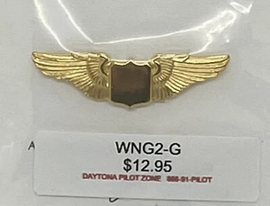 Miniature 1.5” US Air Force Pilot Wings Badge Mirror Gold Finish - Picture 1 of 2