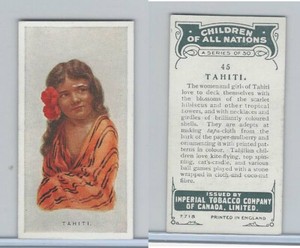 C6 Imperial Tobacco, Children Of All Nations, 1924, #45 Tahiti