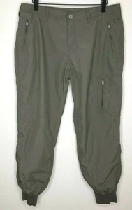 Gramicci Women's Size 10 Hiking Pants Khaki Zippered Pockets Ribbed Ankle Cuffs - Picture 1 of 7