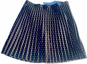 J Crew Polka Dot Black Pleated Skirt Size 6 - Picture 1 of 3