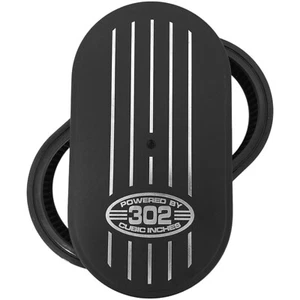 Ford 302, Powered by 302 Cubic Inches, 15" Oval Air Cleaner Kit - Black - Ansen - Imagen 1 de 3