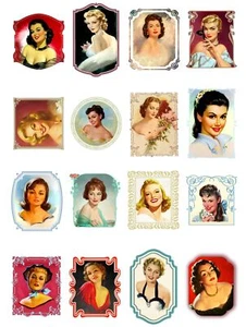 Decoupage Paper Pack 10sheets A4 / 8"x12" Pretty Woman Portraits Vintage Ephe... - Picture 1 of 2