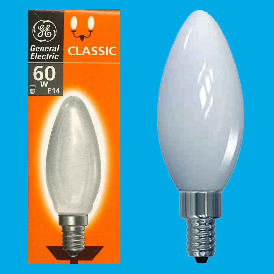 10x 60W GE Frosted Candle Incandescent Filament Dimmable Light Bulbs SES E14 - Image 1 of 1