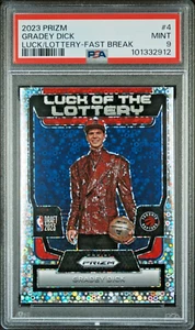 Gradey Dick 2023-24 Panini Prizm Luck of the Lottery Fast Break PSA 9 - Picture 1 of 2