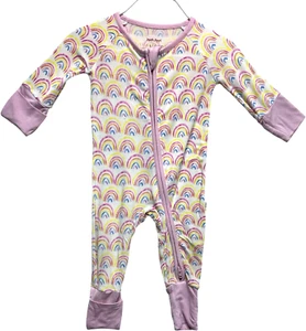 Little Sleepies Rainbow Print Sleeper w/Foldover Feet & Hand Cuffs, Newborn - Picture 1 of 3
