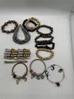 LOT OF MISC CHARMS, BEADS, AND PENDANT  BRACELETS New & Used