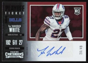 2017 Panini Contenders Playoff Rookie Ticket Auto Tre'Davious White /49 Bills - Picture 1 of 2