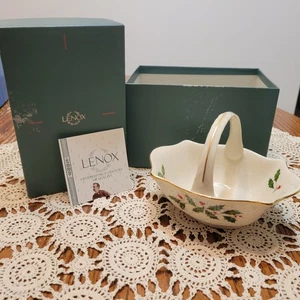 Vintage Lenox HOLIDAY Henkelkorb 24K Goldrand in OVP - Bild 1 von 4