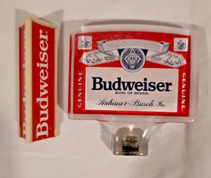 BUDWEISER SET DI 2 MANIGLIE ICONICHE PER RUBINETTO BIRRA DA BAR ALTEZZA 4". BIRRIFICIO UOMO GROTTA - Foto 1 di 5