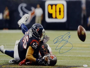 Brian Cushing Autographed Texans 16x20 Against Tampa Photo- JSA W Authenticated - Picture 1 of 7