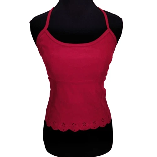 Vtg Y2K Anchor Blue Tie Top S Open Back Rave Boho Western Festival Cherry Red - Image 1 of 4