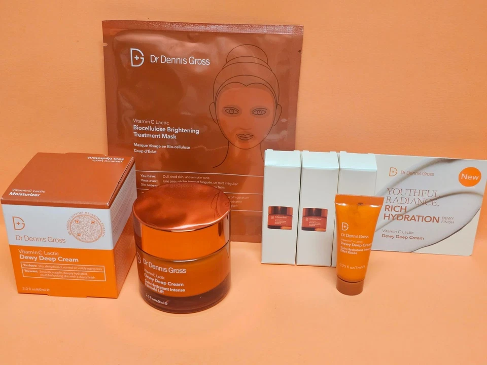 Dr. Dennis Gross Vitamin C bundle full size face cream+3 travel .25 sizes+mask - Image 1 of 4