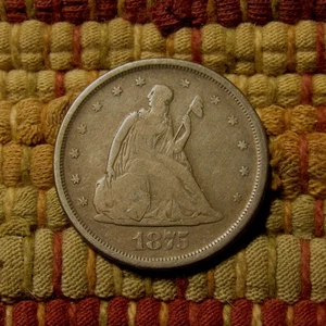 1875-S TWENTY-CENT PIECE, VG/F  ~  NICELY DETAILED REVERSE WITH STRONG FEATURES - Picture 1 of 4