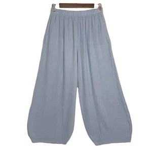 Pantalones Bryn Walker Algodón Gasa Medina Linterna Ancha Cónicos Pequeños Hechos en EE. UU. - Imagen 1 de 6