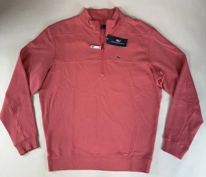 NWT Vineyard Vines Mens Collegiate Shep Shirt Jetty Red Zip Pullover Size M - Picture 1 of 5