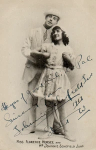 ZIRKUS/SORTE - FLORENCE HERSHEE & JOHNNIE SCHFIELD JNR - signierte Postkarte - gut - Bild 1 von 1