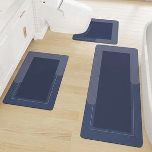 Bathroom Rugs Set 3 Piece, Bath Mat with Toilet Mats U-Shaped Non-Slip Water ... - Picture 1 of 8