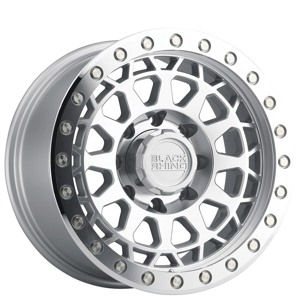 17x9" Black Rhino Wheels Primm Silver/Mirror Face and Machined Ring (4 pcs) Foto 1 de 1