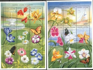 Francobollo Sierra Leone 1917-1918 - Fiori più un paio di farfalle - Foto 1 di 1