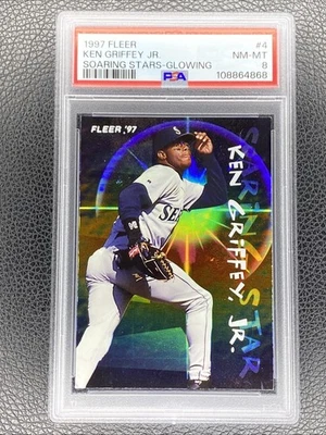 Ken Griffey Jr 1997 Fleer Soaring Stars Brillante PSA 8 Bajo Pop - 2 Superior Nº 10's Foto 1 de 2