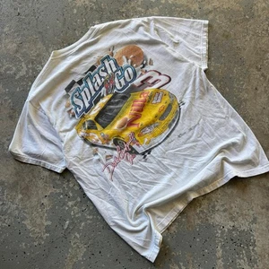 Dale Earnhardt Jr. Splash & Go Nilla Wafer NASCAR T-Shirt White Yellow M - Picture 1 of 7