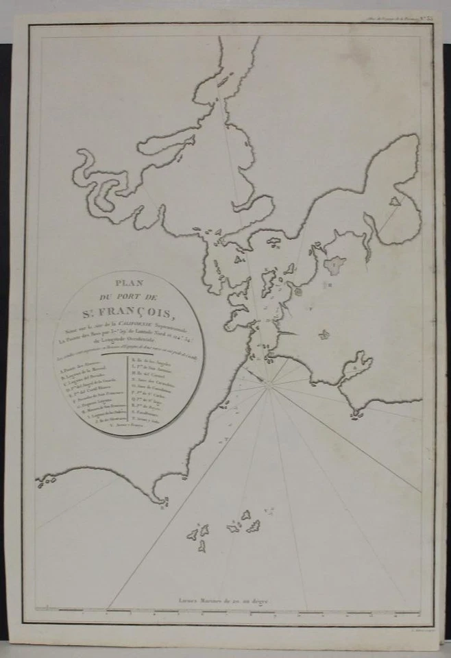 САН-ФРАНЦИСКО БУХТА КАЛИФОРНИЯ США 1797 LA PÉROUSE НЕОБЫЧНАЯ АНТИКВАРНАЯ КАРТА - Изображение 1 из 1