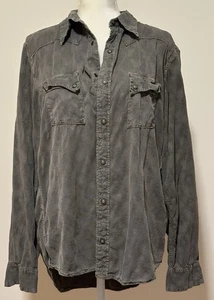 Women’s Ryan Michael Western Snap Button Top Blouse Silk/Cotton Size Large - Picture 1 of 8