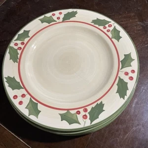 Christmas Victoria Holly China Plates Set If Four - Picture 1 of 3