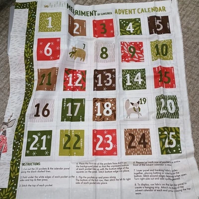 Advent Calendar Fabric Panels, Merriment by Gingiber - Image 1 of 2