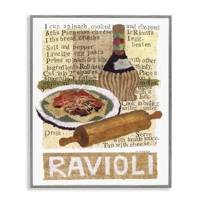 Receta de raviolis enmarcada diseño de arte en giclee por Nancy Overton Foto 1 de 4