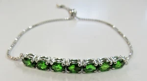 Russisches Diopsid Bolo Armband Sterlingsilber HH821 - Bild 1 von 5