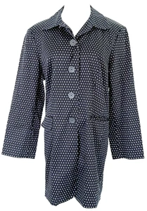 Norton & Co Womans Size 16W Jacket Vintage Polka Dot Black Midi Classic - Picture 1 of 13