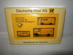1:87 H0 Brekina Deutsche Post set de coleccionista Mercedes-Benz + Magirus + VW en embalaje original - Imagen 1 de 1