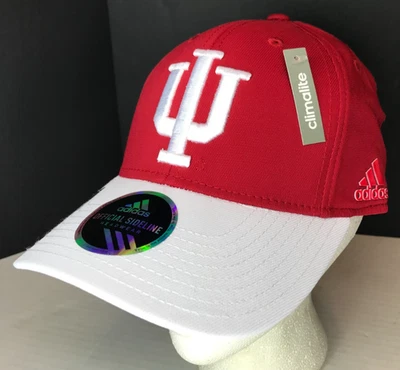 NUEVO Hombre Adidas Climalite SIDELINE Indiana Hoosiers Flex Fit IU Sombrero S/M Foto 1 de 4
