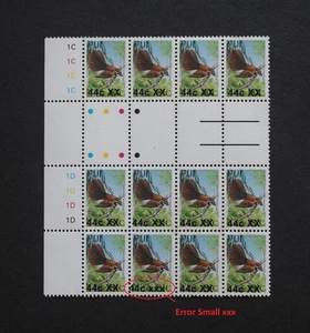 FIDSCHI - FEHLER PROVISORISCHER AUFDRUCK 44c/81c MNH PLATTENRINNE BLK12 MIT xxx RR - Bild 1 von 2