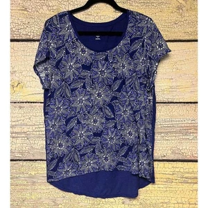 DB Plus Size Women's Blue & White Floral Top Size 1X  - Picture 1 of 4