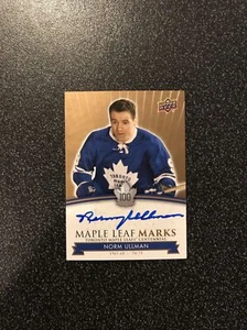 NORM ULLMAN 2017-18 UPPER DECK MAPLE LEAF MARKS AUTOGRAPH AUTO - Picture 1 of 2
