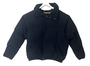 Zara Men's Contrast Collar Puffer Dark Blue Zipper & Button Jacket Size XL - Picture 1 of 7