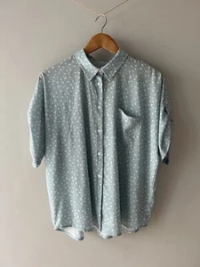 Piknik Klara Printed Crinkle Shirt SS Mint Flowers Pattern UK 10 Casual Sample - Picture 1 of 11