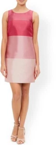 Monsoon Dress Womens Pink Metallic Block Stripe Lined Shift Sleeveless Uk 12 - Picture 1 of 10