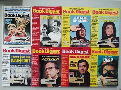 Lot of 8 Book Digest Magazine 1977 to 1979 Jackie Kennedy The Deep Bjorn Borg - Image 1 of 4