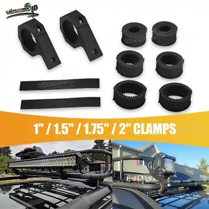 1/1.5/1.75/2" Tube Clamps Bull Bar Upper Roof LED Light Bar Mounting Bracket Kit - Foto 1 di 6