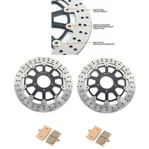 Round Front Brake Rotors Pads For Suzuki GSXR 600 750 00-03 TL 1000 S 1997-2001 - Picture 1 of 10