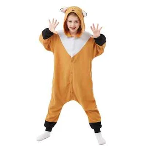 CANASOUR Fox One-piece Pajamas For Kids Boys and Girls Funny Cosplay Costumes - Picture 1 of 45