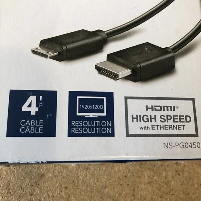 Insignia 4ft Mini HDMI C to HDMI A Cable for Canon T6i T7 T7i 6D Mark II SL3 SL2 - Image 1 of 4