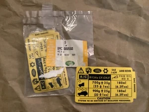 NOS OEM Land Rover Air conditioning label- Discovery II 2003 - Picture 1 of 1