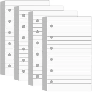 400 Sheets Blank Lined Paper Refill for 3 x 5 Binders 6-Ring Memo Refill Pape... - Picture 1 of 7