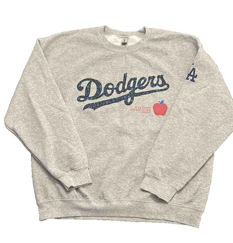 Los Angeles Dodgers Pullover Crewneck Gray Sweatshirt Unisex Heavy Blend XL Cover