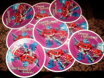 VINTAGE RARE LOT TRANSFORMERS PAPER PARTY DISHES MATTEL1983 - Image 1 of 4